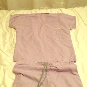 Lilac purple scrubs for dentist / doctor costume